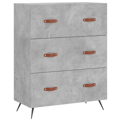 Ladekast 69,5x34x90 cm bewerkt hout betongrijs