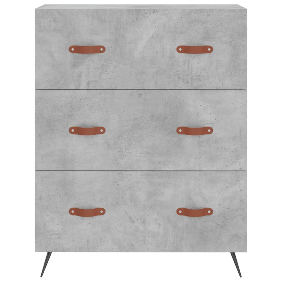 Ladekast 69,5x34x90 cm bewerkt hout betongrijs