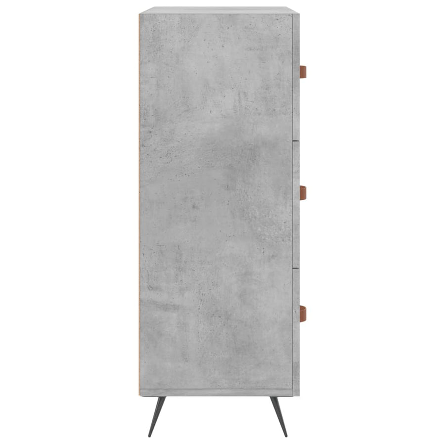 Ladekast 69,5x34x90 cm bewerkt hout betongrijs