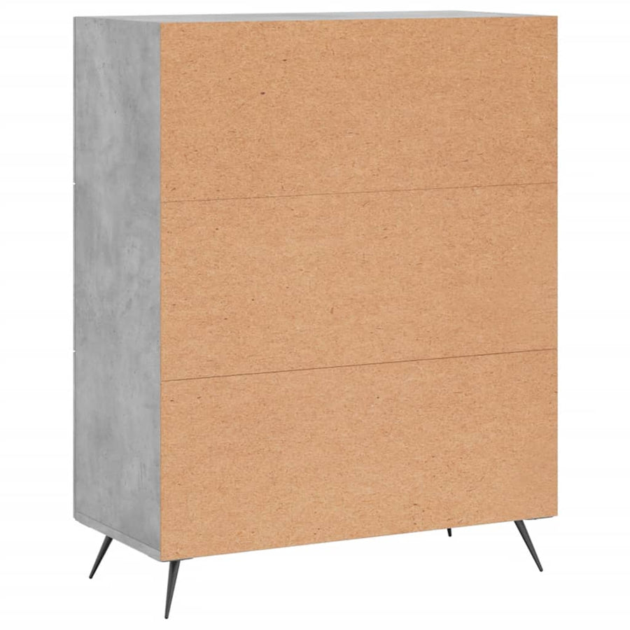 Ladekast 69,5x34x90 cm bewerkt hout betongrijs