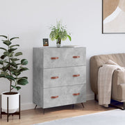 Chest of drawers 69.5x34x90 cm engineered wood concrete grey