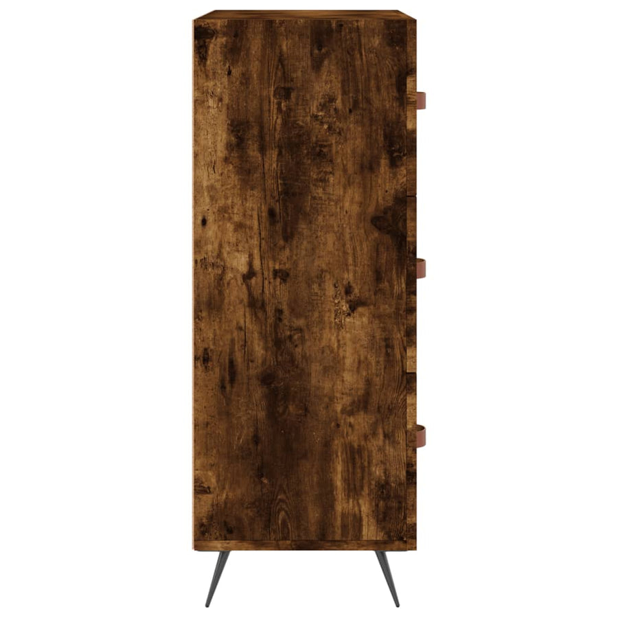 Ladekast 69,5x34x90 cm bewerkt hout gerookt eikenkleurig
