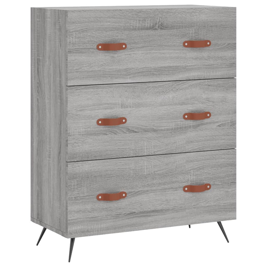Ladekast 69,5x34x90 cm bewerkt hout grijs sonoma