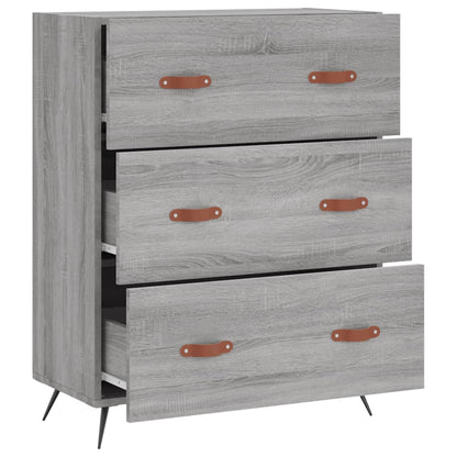Ladekast 69,5x34x90 cm bewerkt hout grijs sonoma