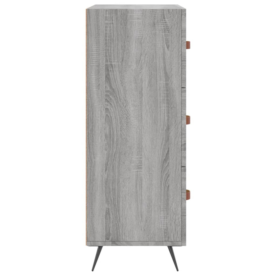 Ladekast 69,5x34x90 cm bewerkt hout grijs sonoma