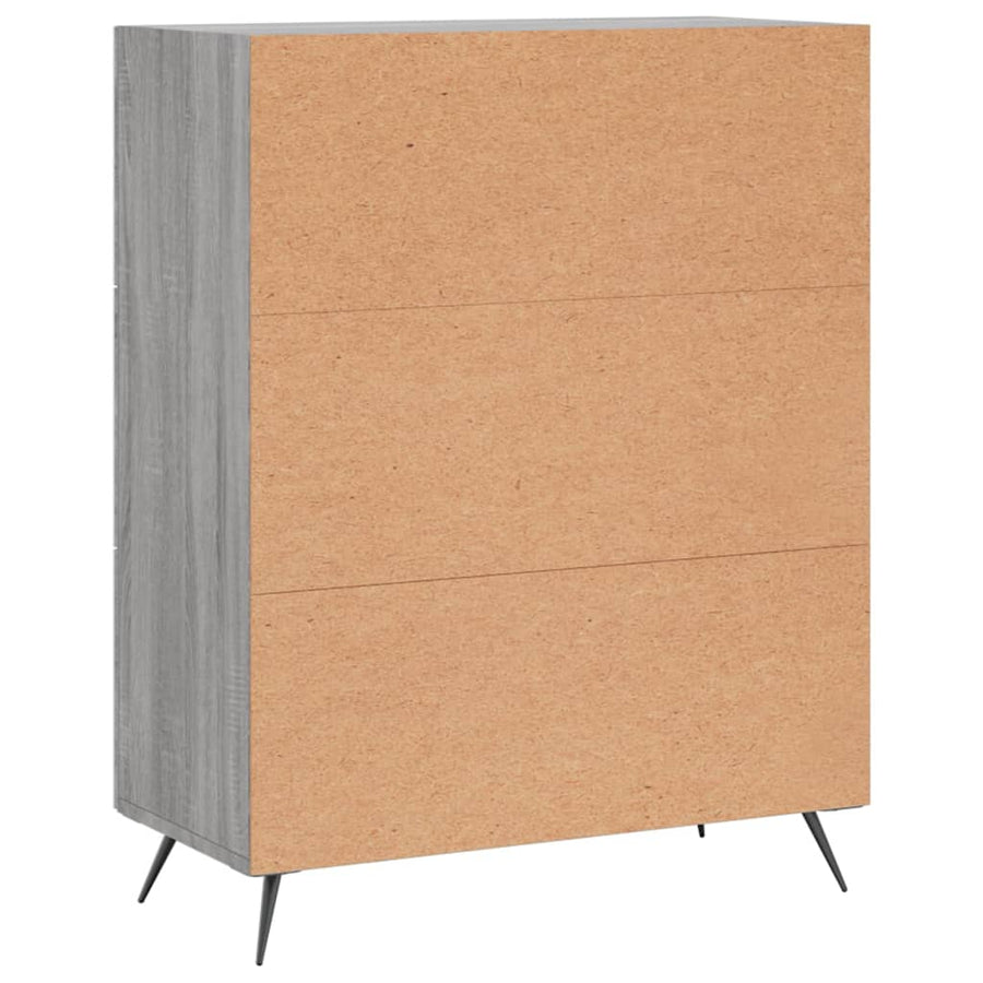 Ladekast 69,5x34x90 cm bewerkt hout grijs sonoma
