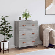 Drawer cabinet 69.5x34x90 cm engineered wood grey sonoma