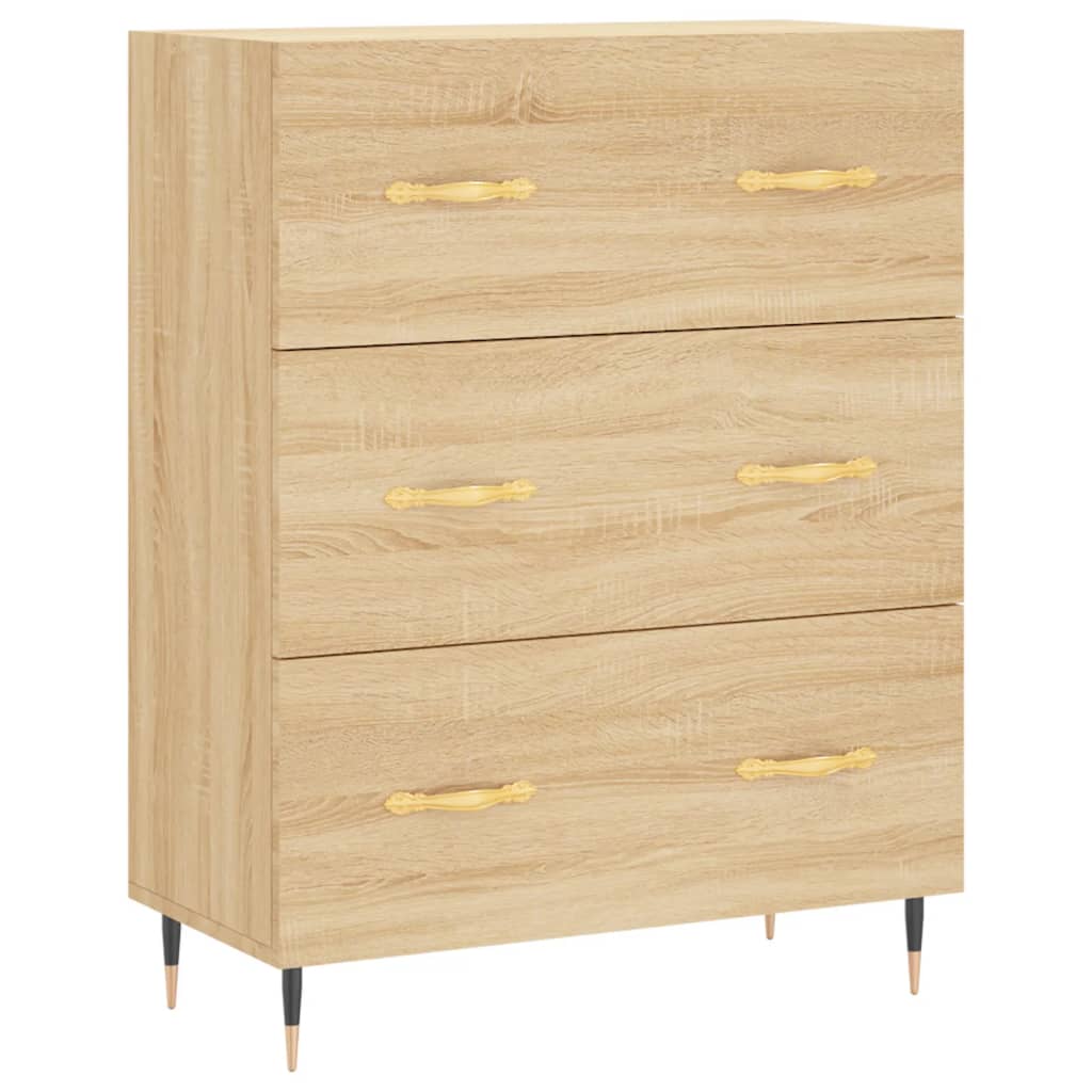Dressoir 69,5X34X90 Cm Bewerkt Hout Sonoma Eikenkleurig