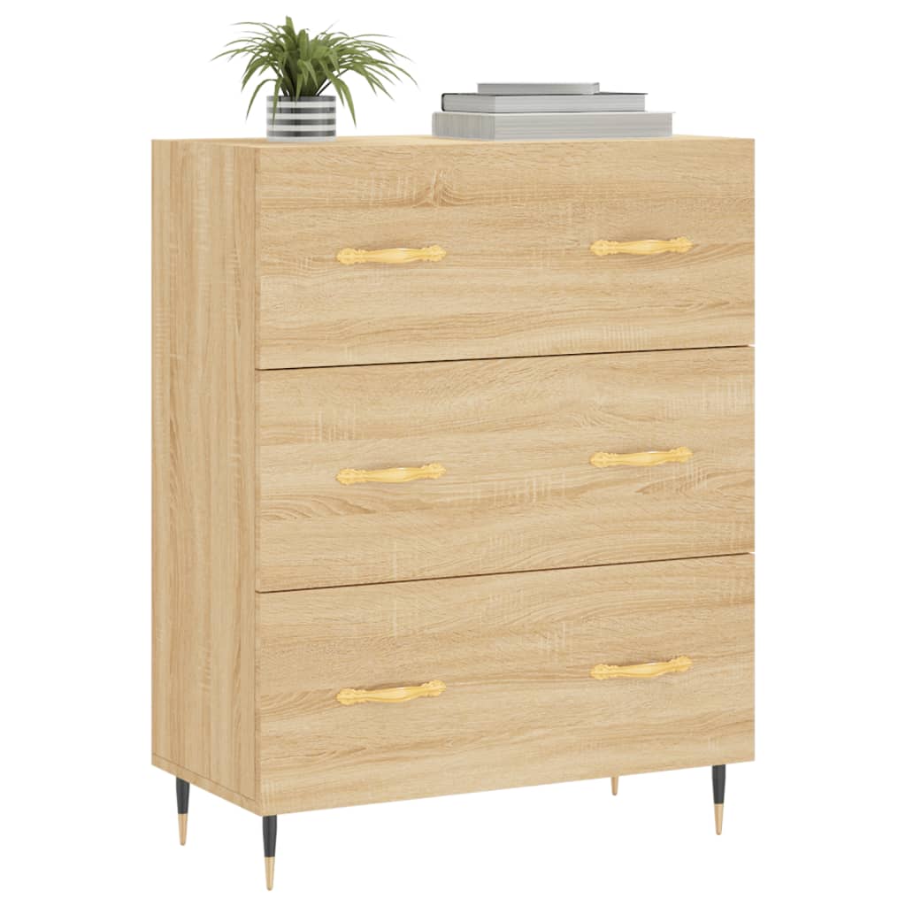 Dressoir 69,5X34X90 Cm Bewerkt Hout Sonoma Eikenkleurig