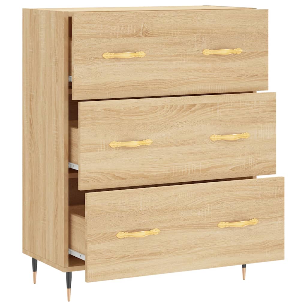 Dressoir 69,5X34X90 Cm Bewerkt Hout Sonoma Eikenkleurig