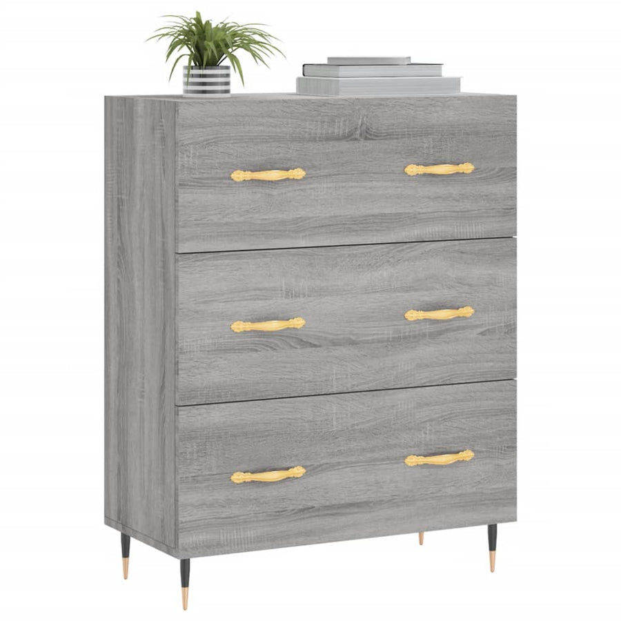 Dressoir 69,5X34X90 Cm Bewerkt Hout Grijs Sonoma Eikenkleurig