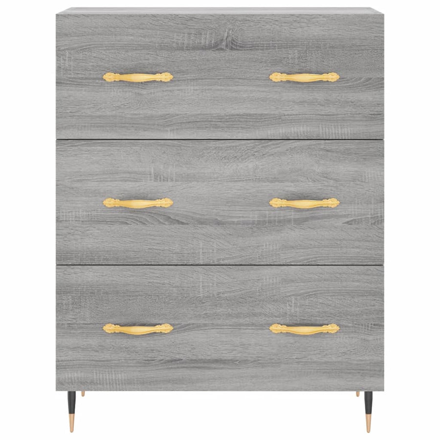 Dressoir 69,5X34X90 Cm Bewerkt Hout Grijs Sonoma Eikenkleurig