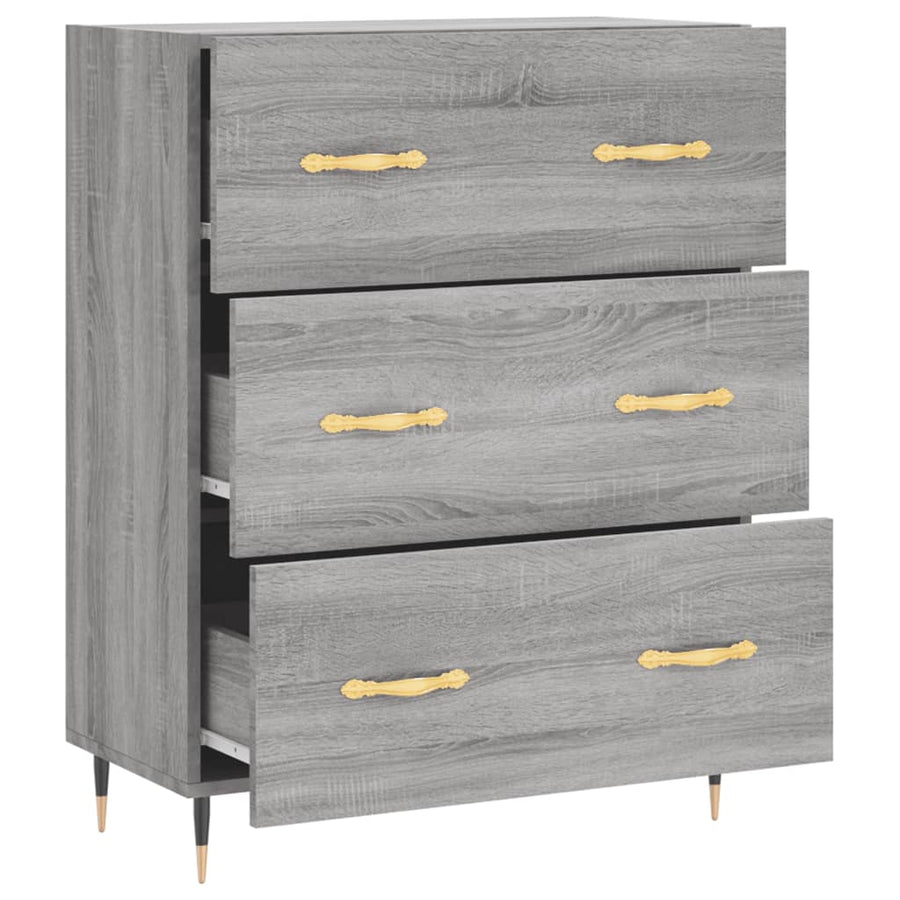 Dressoir 69,5X34X90 Cm Bewerkt Hout Grijs Sonoma Eikenkleurig