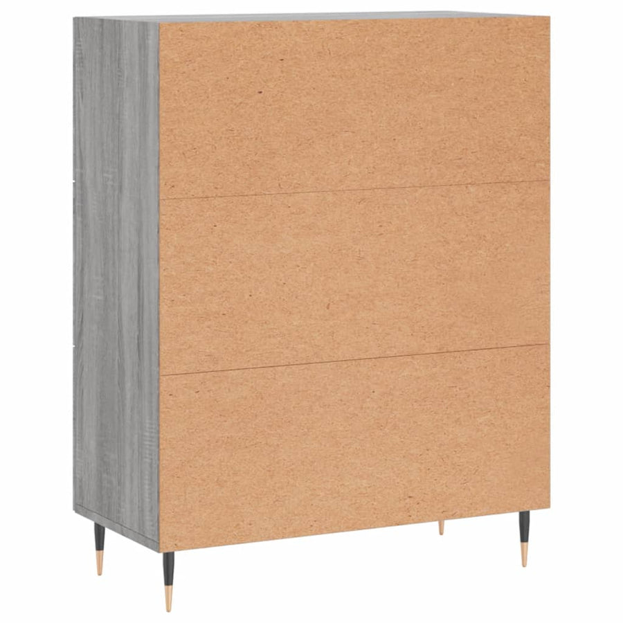 Dressoir 69,5X34X90 Cm Bewerkt Hout Grijs Sonoma Eikenkleurig