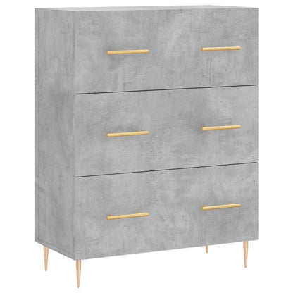 Dressoir 69,5X34X90 Cm Bewerkt Hout Betongrijs