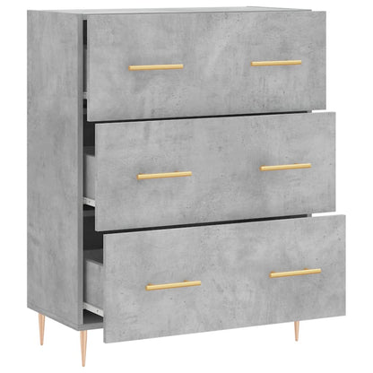 Dressoir 69,5X34X90 Cm Bewerkt Hout Betongrijs