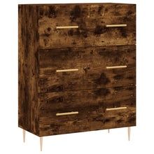 Dressoir 69,5X34X90 Cm Bewerkt Hout Gerookt Eikenkleurig
