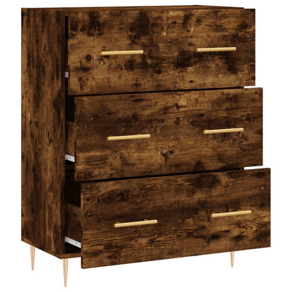 Dressoir 69,5X34X90 Cm Bewerkt Hout Gerookt Eikenkleurig