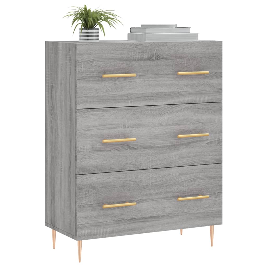 Dressoir 69,5X34X90 Cm Bewerkt Hout Grijs Sonoma Eikenkleurig