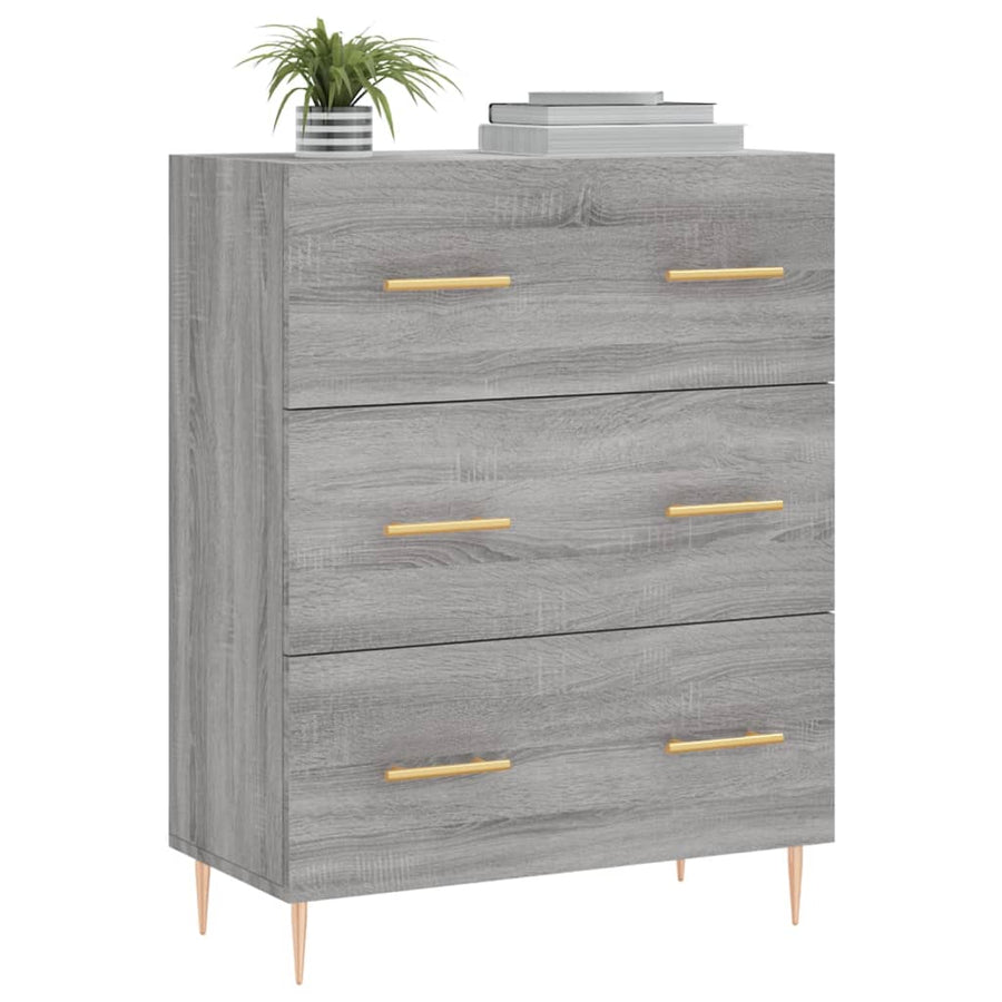 Dressoir 69,5X34X90 Cm Bewerkt Hout Grijs Sonoma Eikenkleurig
