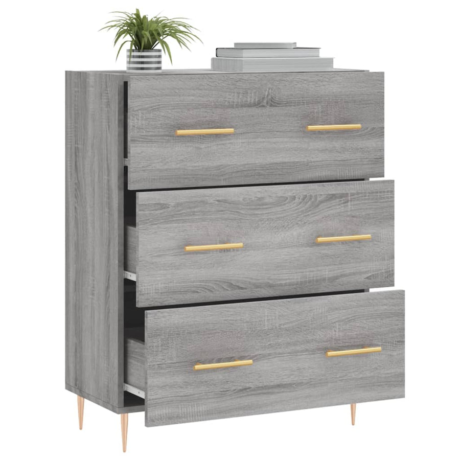 Dressoir 69,5X34X90 Cm Bewerkt Hout Grijs Sonoma Eikenkleurig