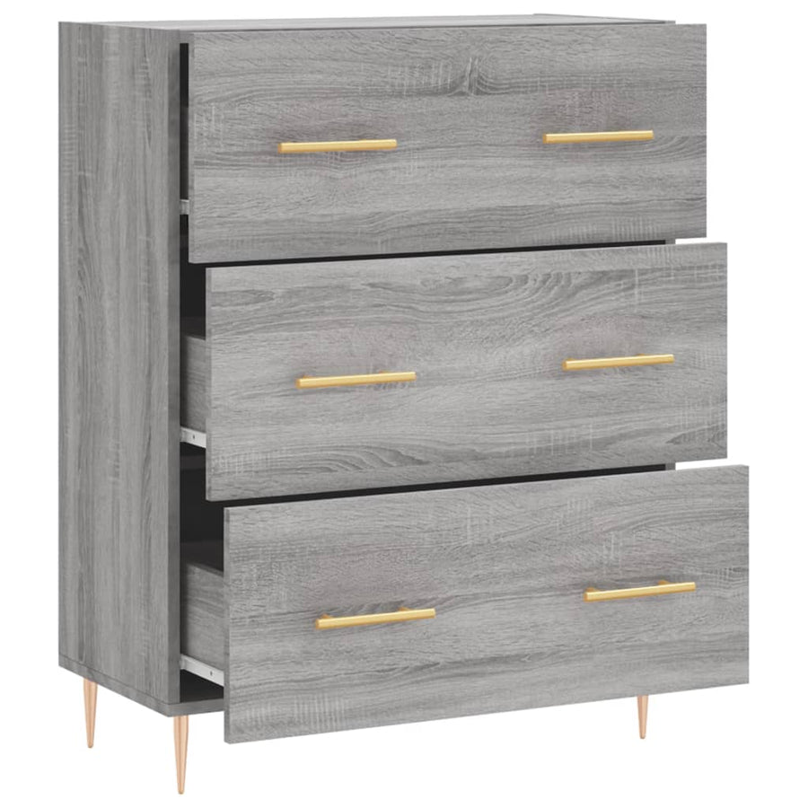 Dressoir 69,5X34X90 Cm Bewerkt Hout Grijs Sonoma Eikenkleurig