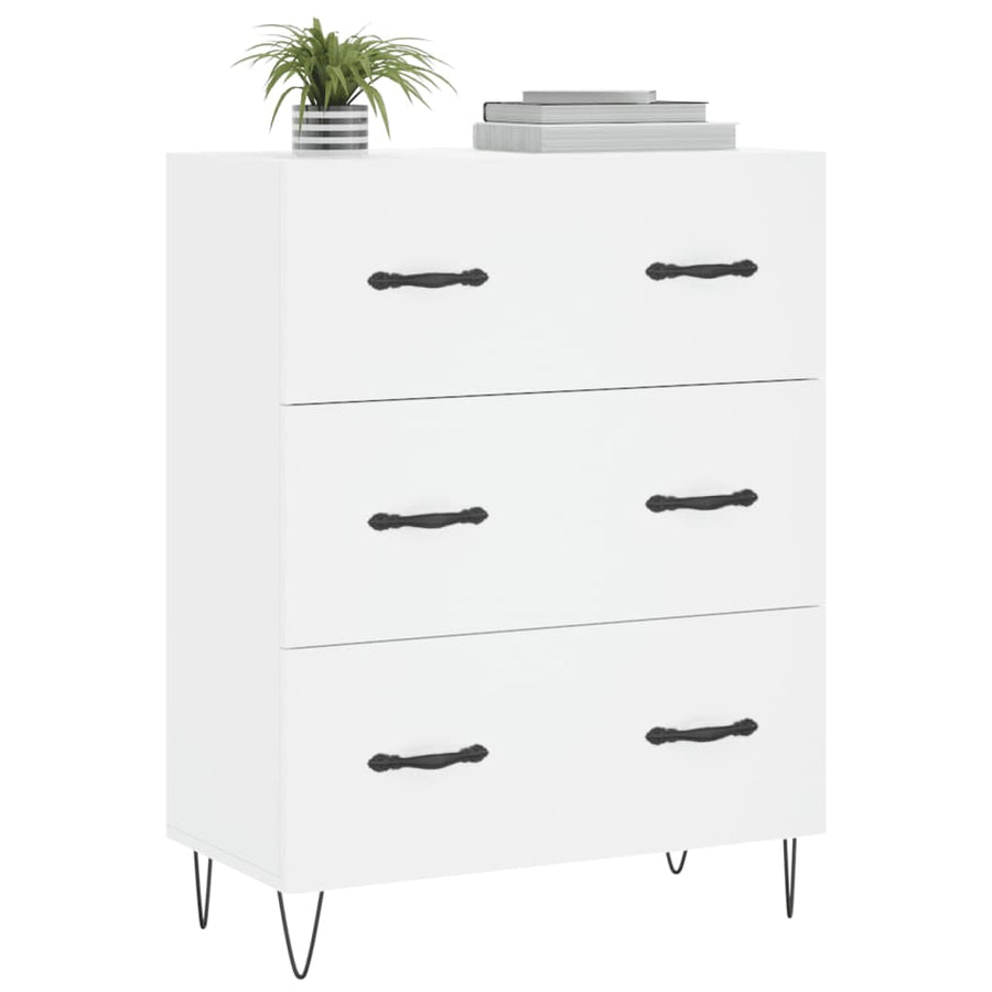 Dressoir 69,5X34X90 Cm Bewerkt Hout Wit