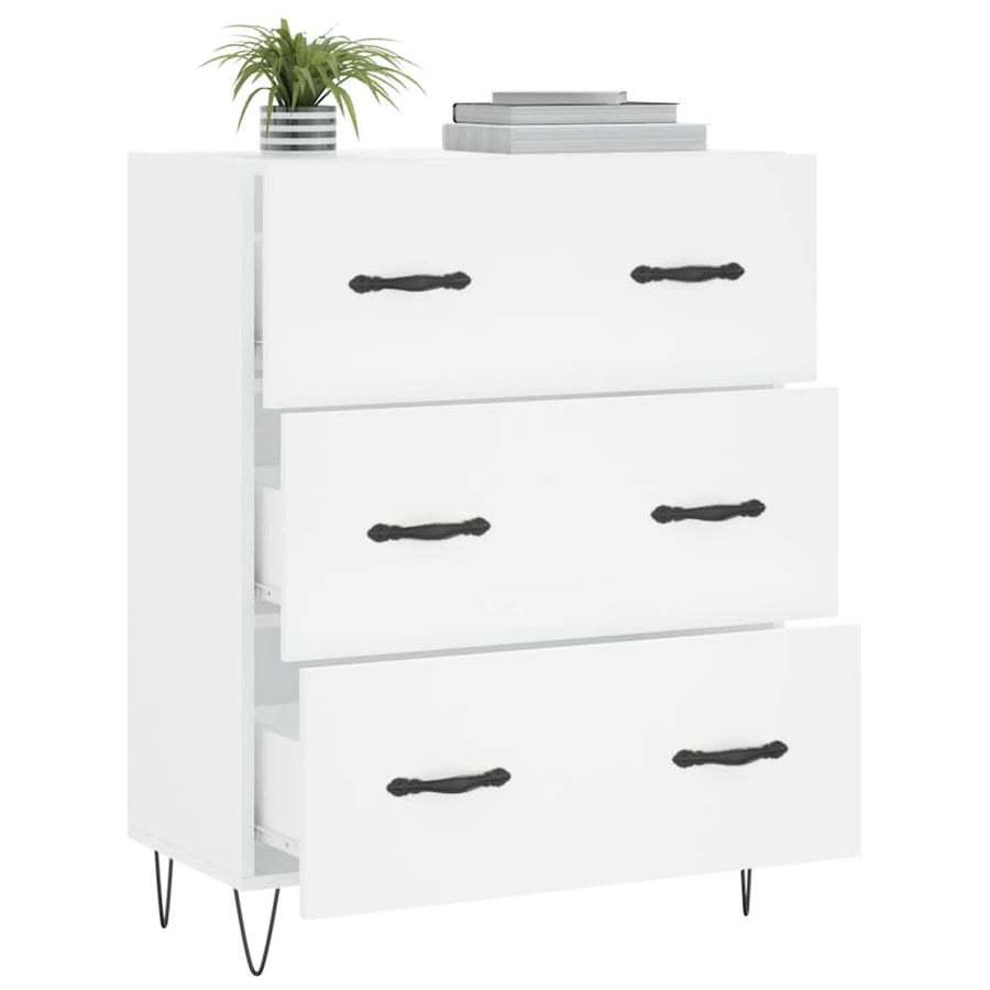 Dressoir 69,5X34X90 Cm Bewerkt Hout Wit