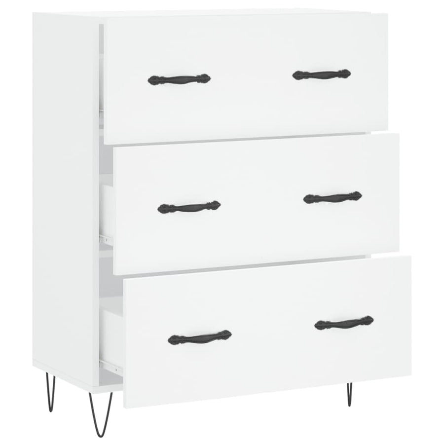Dressoir 69,5X34X90 Cm Bewerkt Hout Wit