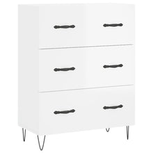 Dressoir 69,5X34X90 Cm Bewerkt Hout Hoogglans Wit