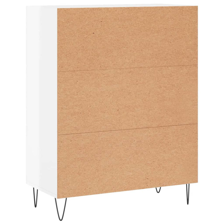 Dressoir 69,5X34X90 Cm Bewerkt Hout Hoogglans Wit