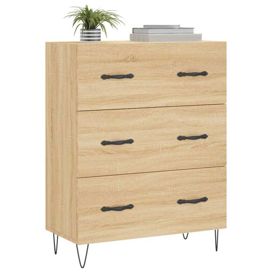 Dressoir 69,5x34x90 cm bewerkt hout sonoma eikenkleurig