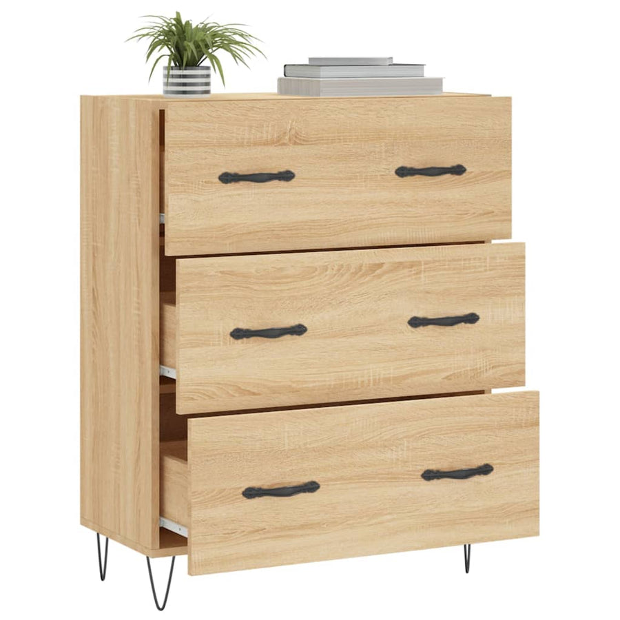 Dressoir 69,5x34x90 cm bewerkt hout sonoma eikenkleurig