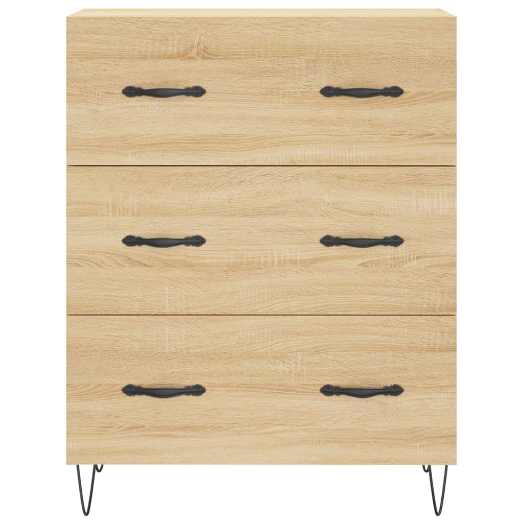Dressoir 69,5x34x90 cm bewerkt hout sonoma eikenkleurig