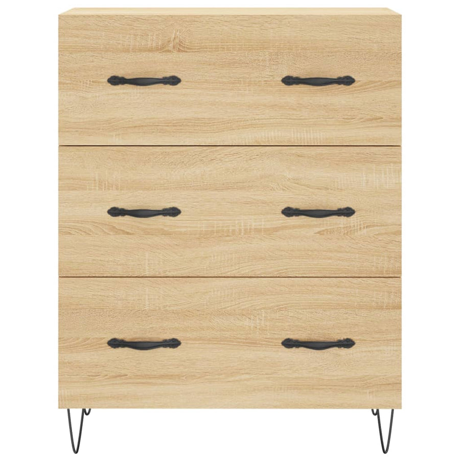 Dressoir 69,5x34x90 cm bewerkt hout sonoma eikenkleurig