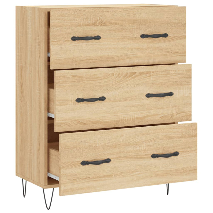 Dressoir 69,5x34x90 cm bewerkt hout sonoma eikenkleurig