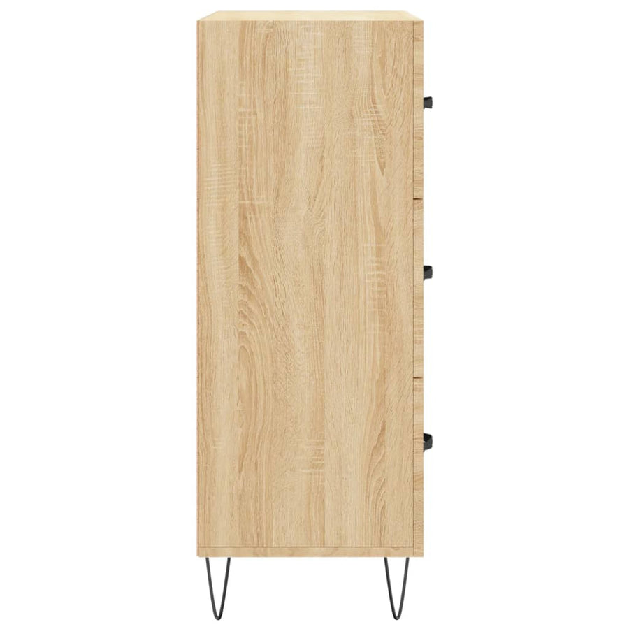 Dressoir 69,5x34x90 cm bewerkt hout sonoma eikenkleurig
