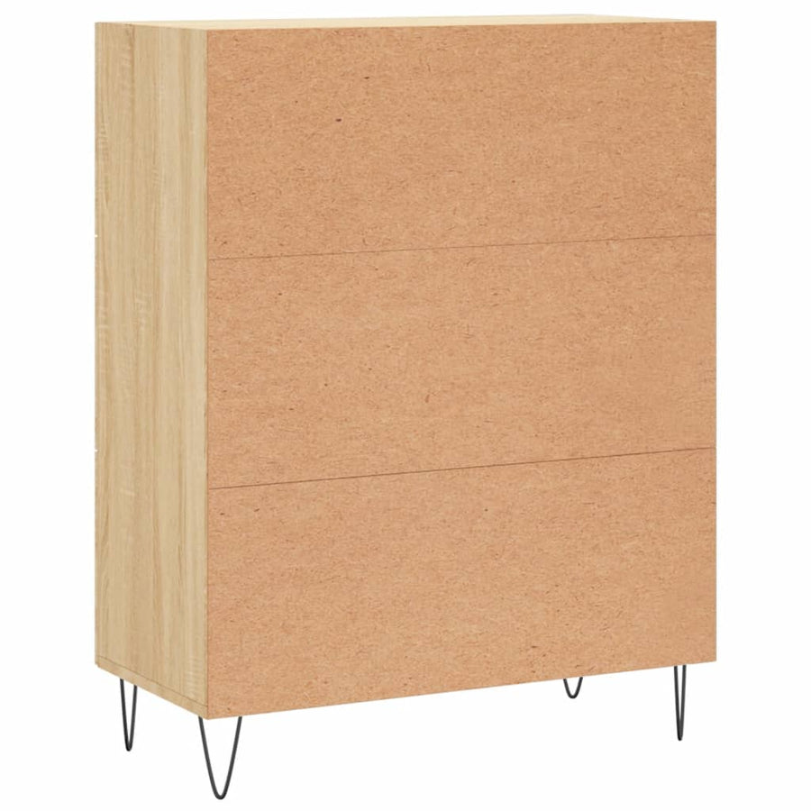 Dressoir 69,5x34x90 cm bewerkt hout sonoma eikenkleurig