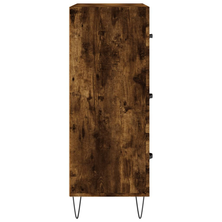 Dressoir 69,5X34X90 Cm Bewerkt Hout Gerookt Eikenkleurig