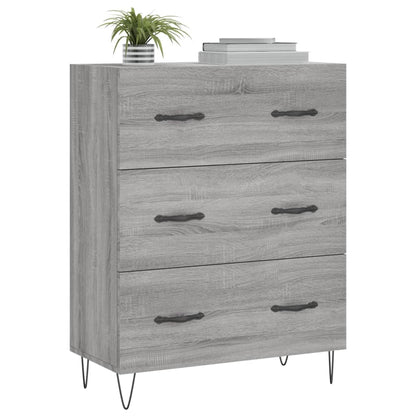 Dressoir 69,5X34X90 Cm Bewerkt Hout Eikenkleurig Grijs sonoma