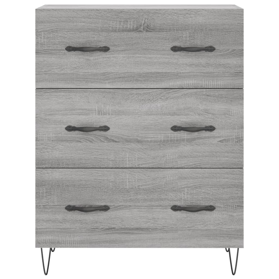 Dressoir 69,5x34x90 cm bewerkt hout grijs sonoma eikenkleurig