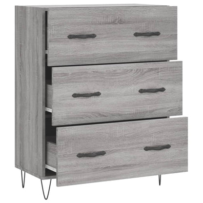 Dressoir 69,5X34X90 Cm Bewerkt Hout Eikenkleurig Grijs sonoma