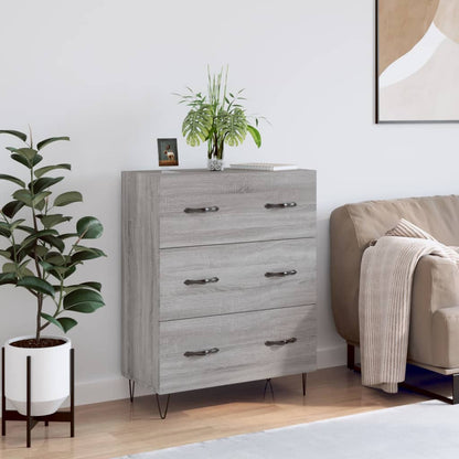 Dressoir 69,5X34X90 Cm Bewerkt Hout Eikenkleurig Grijs sonoma