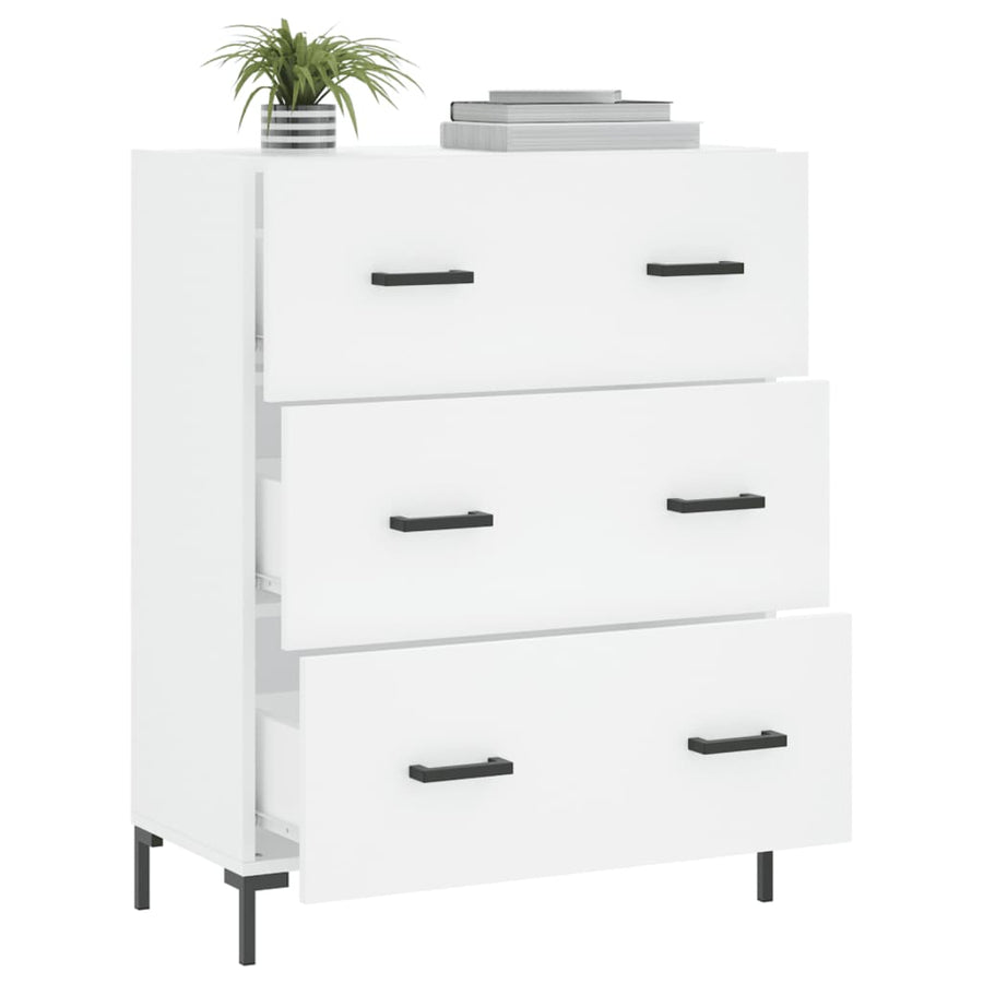 Dressoir 69,5X34X90 Cm Bewerkt Hout Wit