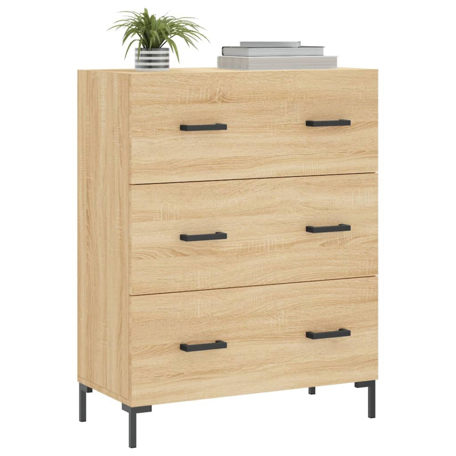 Dressoir 69,5X34X90 Cm Bewerkt Hout Sonoma Eikenkleurig