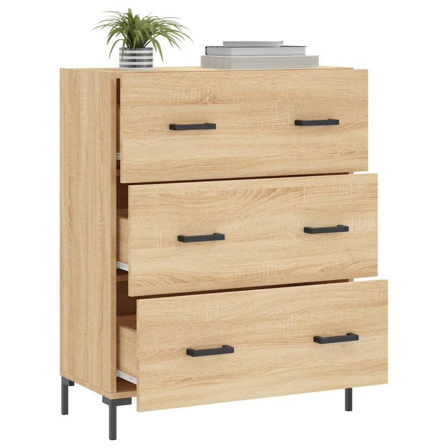 Dressoir 69,5X34X90 Cm Bewerkt Hout Sonoma Eikenkleurig