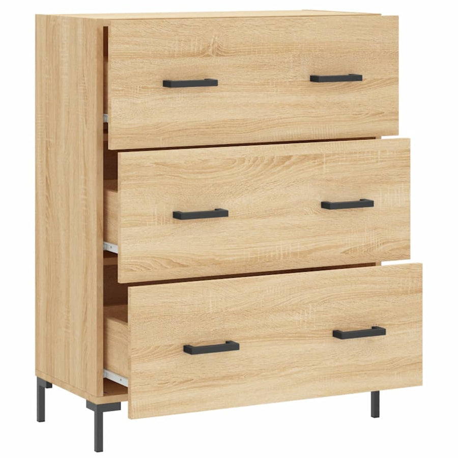 Dressoir 69,5X34X90 Cm Bewerkt Hout Sonoma Eikenkleurig
