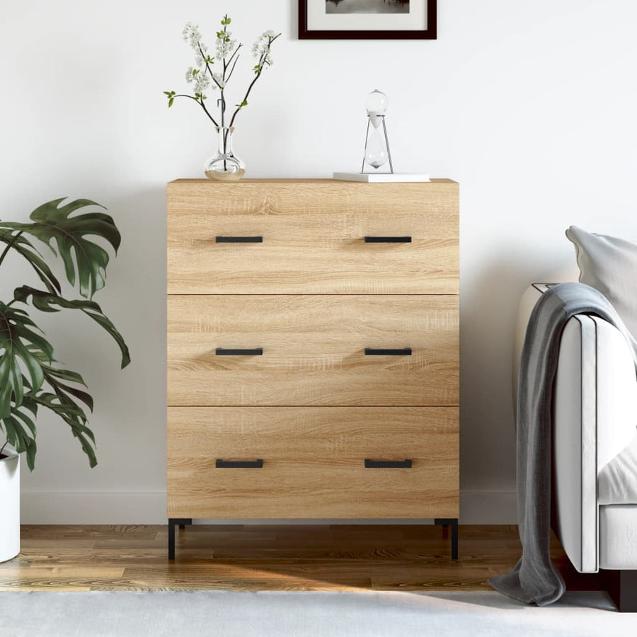 Dressoir 69,5X34X90 Cm Bewerkt Hout Sonoma Eikenkleurig