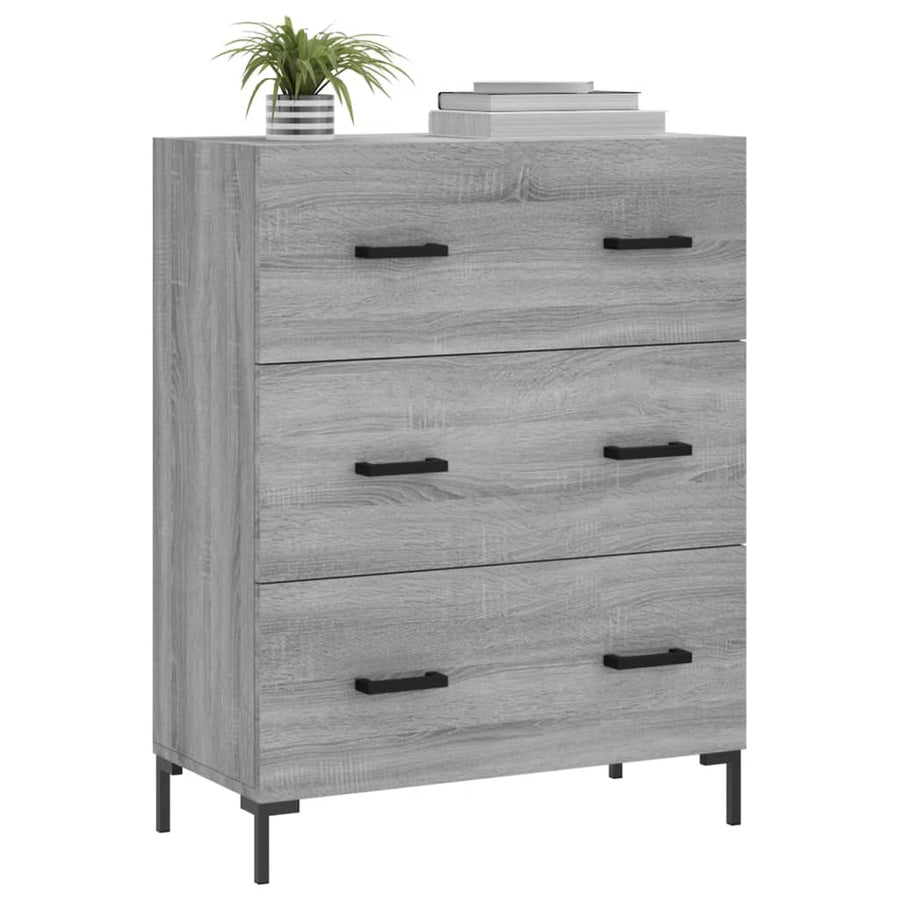 Dressoir 69,5X34X90 Cm Bewerkt Hout Grijs Sonoma Eikenkleurig