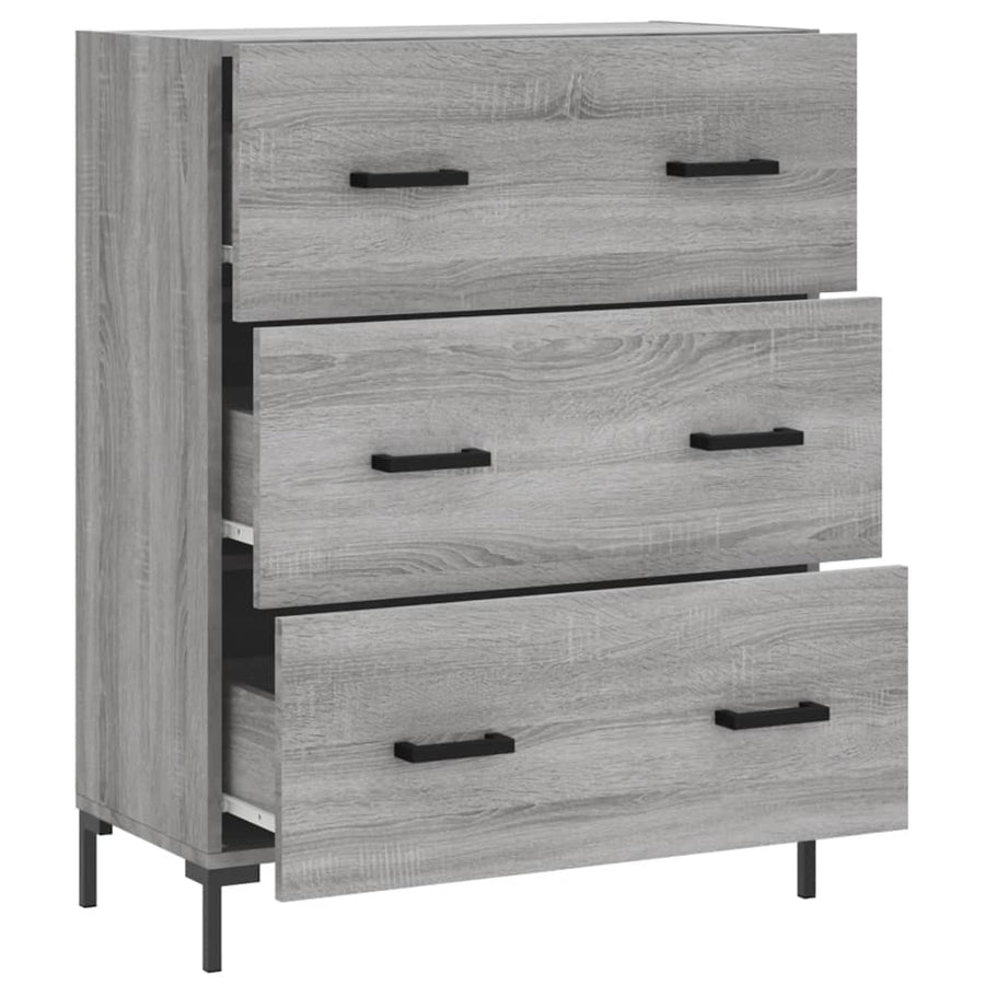 Dressoir 69,5X34X90 Cm Bewerkt Hout Grijs Sonoma Eikenkleurig